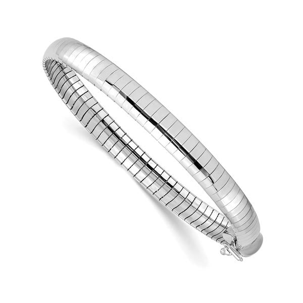 14k White Gold 6mm Domed Omega Bracelet